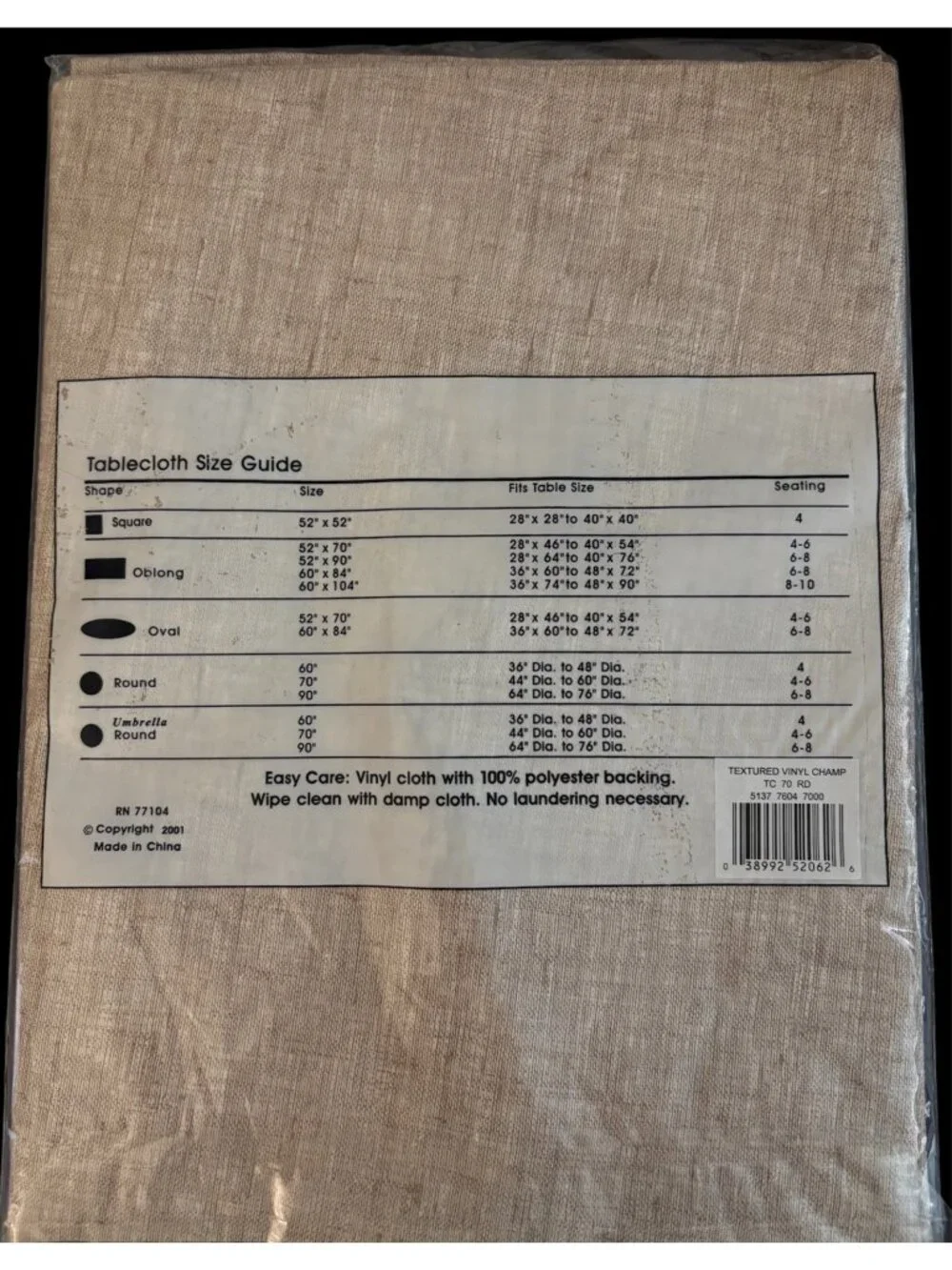 VTG W.C. Designs Stain Resistant 70